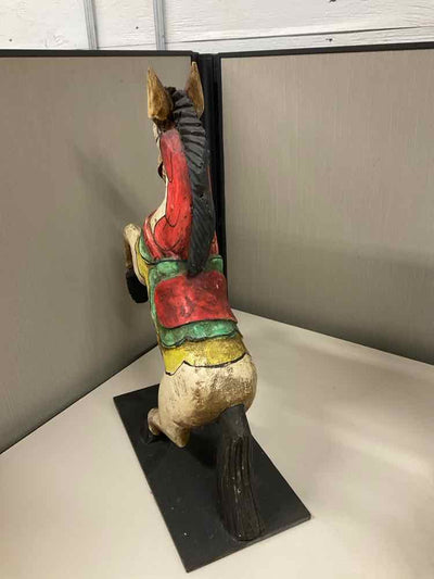 Vintage Wooden Horse Statue 18" Tall