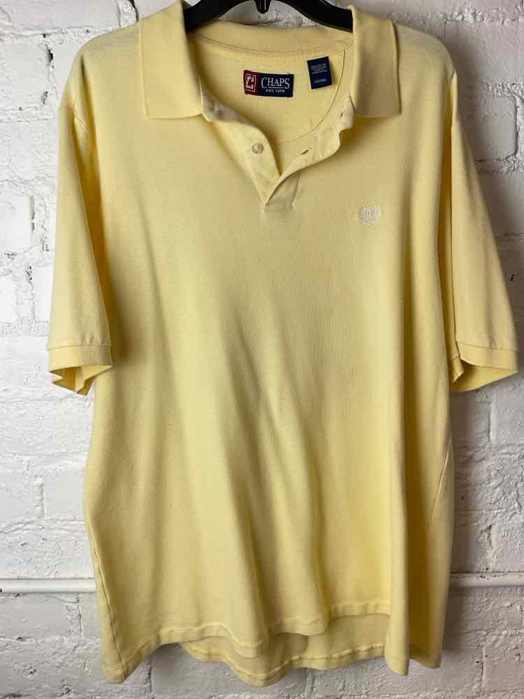 Chaps Size L Yellow Short Sleeve