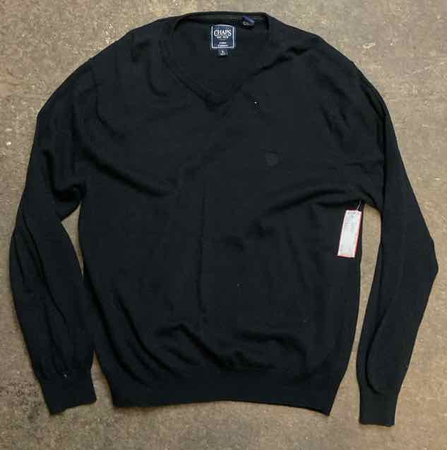 Chaps Size L Black Long Sleeve