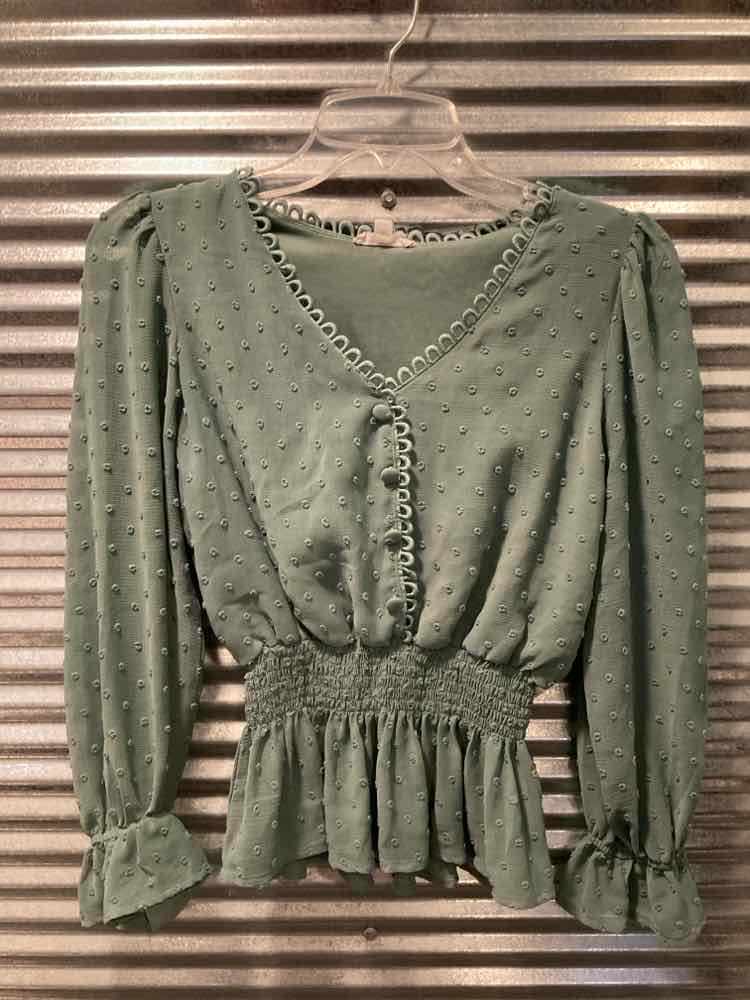 By the River Size S Green Womens Tops