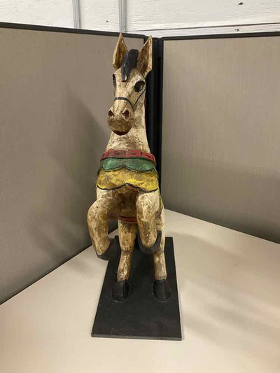 Vintage Wooden Horse Statue 18" Tall