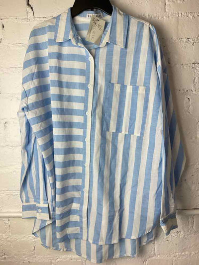 Bids & Dibs, Inc. Size 1X Blue Long Sleeve